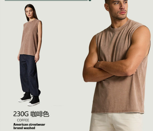 Mens washed cotton sleeveless - mens,