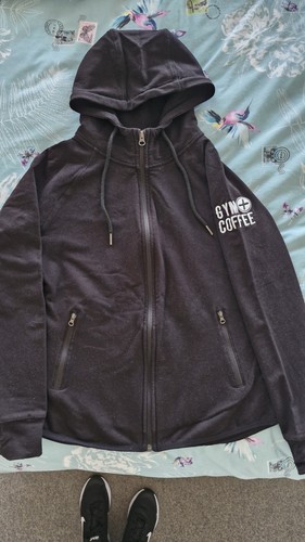 Gym coffee black zip hooded - zip, up